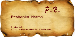Prohaska Netta névjegykártya